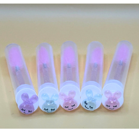 Regular Eyelash Wands with Cover - White & Pink Bunnies