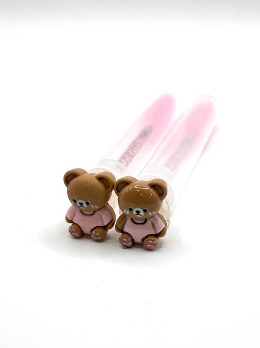 Lash Extension Spoolie Brush with Cover / Price for 1  - teddy bears in pink