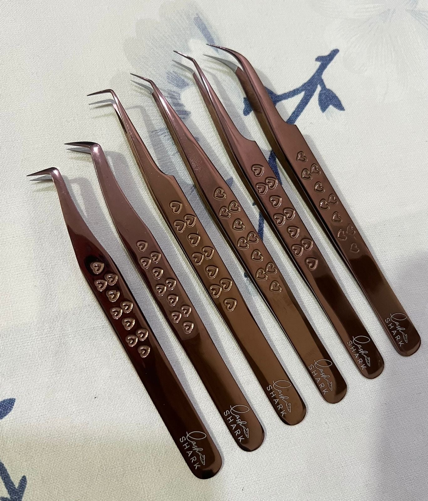 Fiber Tip tweezers - rose gold