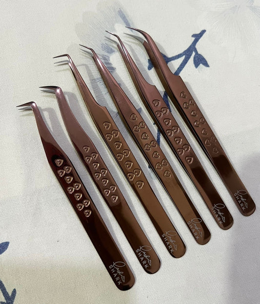 Fiber Tip tweezers - rose gold