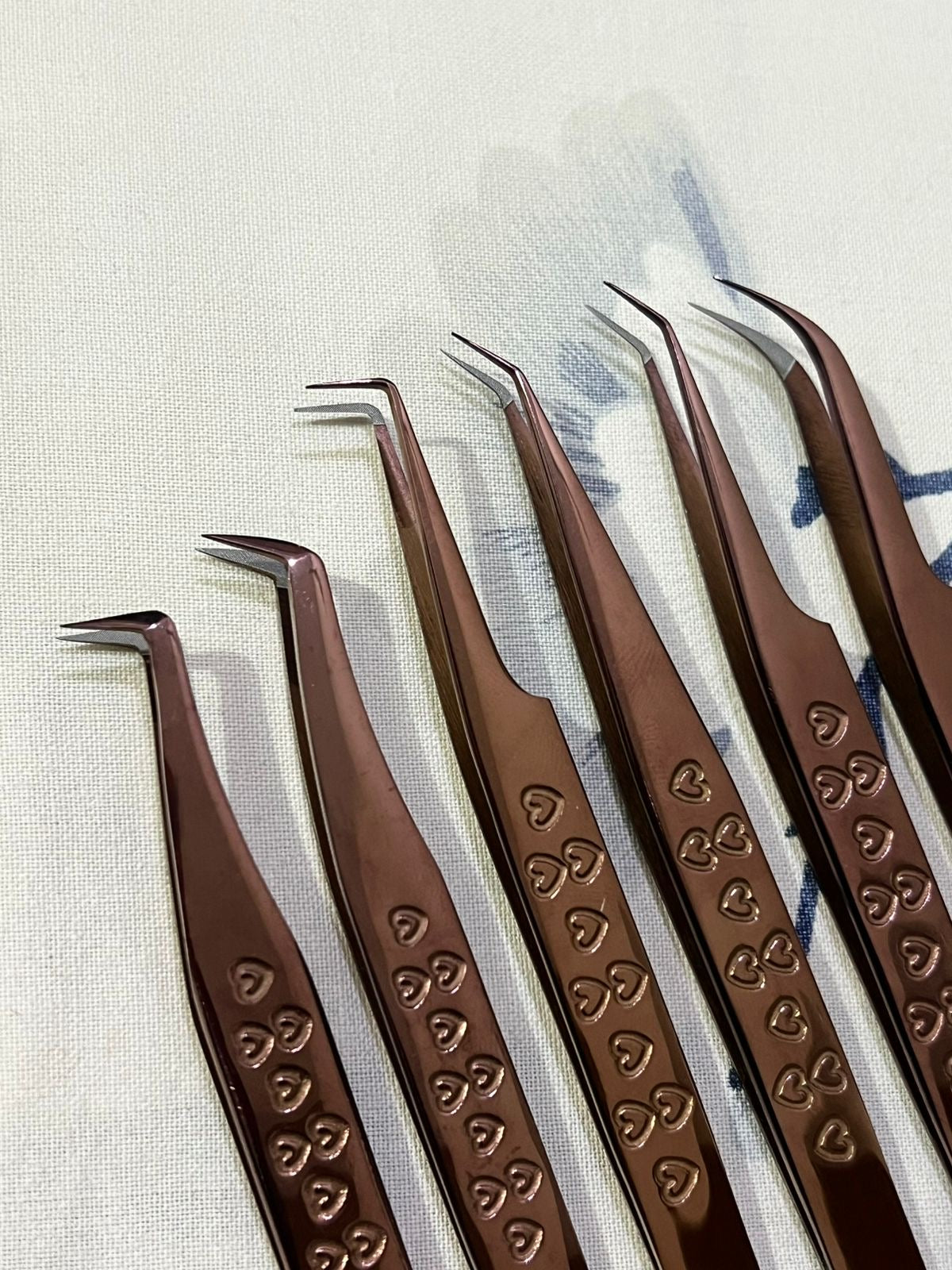 Fiber Tip tweezers - rose gold