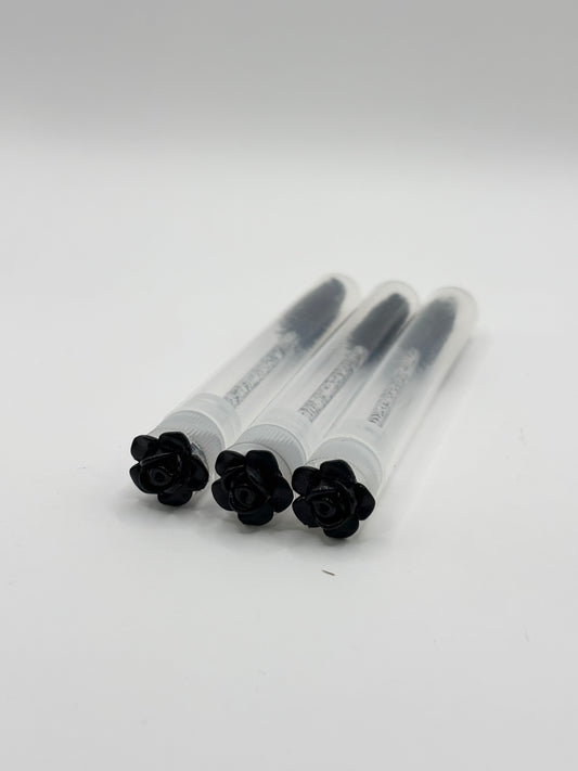Lash Extension Spoolie Brush with Cover / Price for 1  - black roses