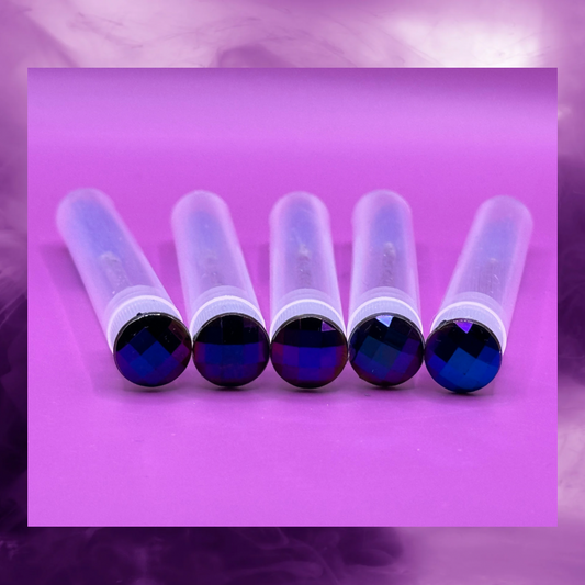 Glitter Eyelash Wands with Cover - Dark blue/purple  crystals