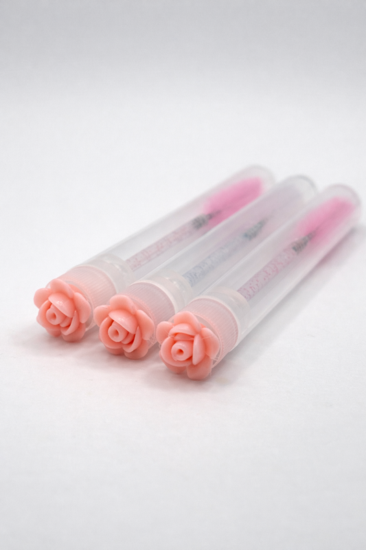 Lash Extension Spoolie Brush with Cover / Price for 1  - blush roses