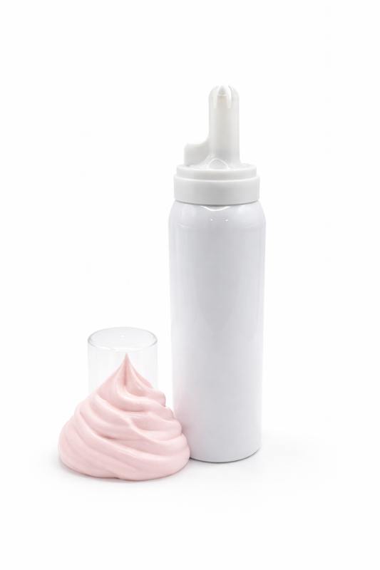 Whipped Strawberry Scented Lash Cleanser / no label / 100 ml / white bottle / pink foam