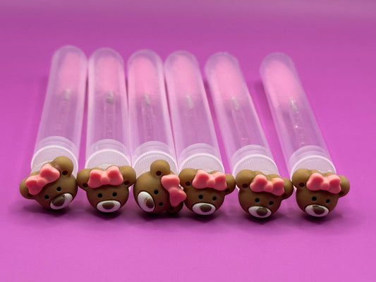 Lash Extension Spoolie Brush with Cover / Price for 1  - teddy bears with bows