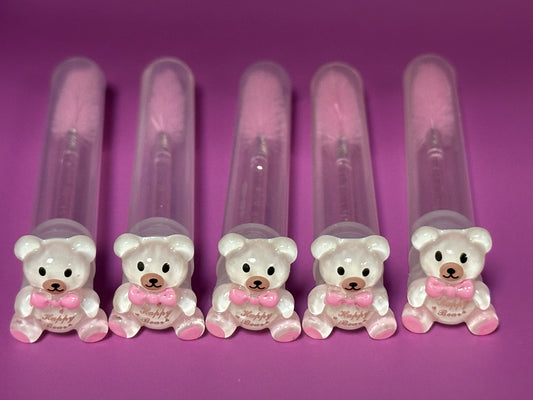 Glitter Eyelash Wands with Cover  - White Teddy Bears