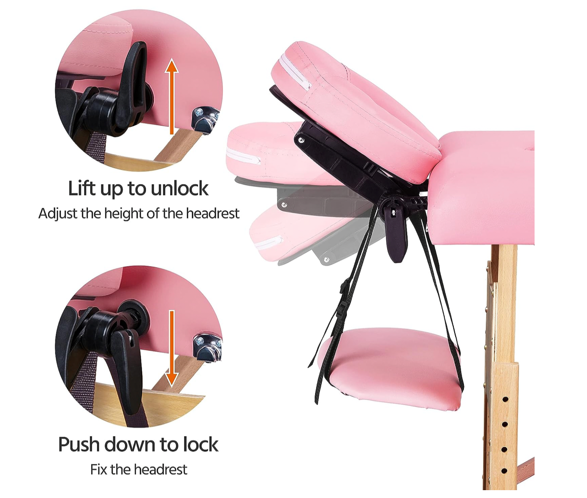 Adjustable Massage Table - LIGHT PINK | Does not ship to Puerto Rico due to the weight