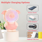 Mini Piggy Handheld Fan, Portable Fan, USB Rechargeable Battery, 2-Speed