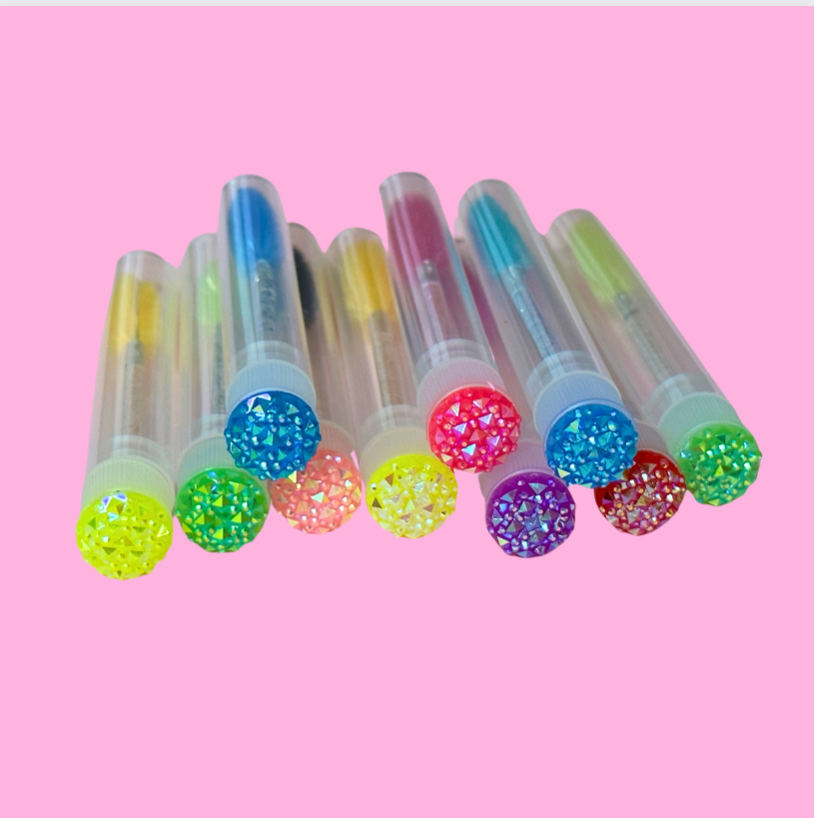 Rainbow Sparkly Eyelash Wands with Cover