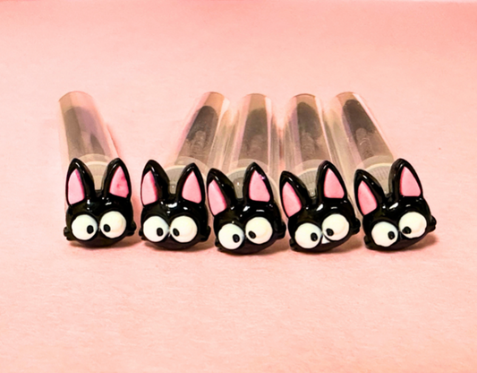 Black Kitty Glitter Eyelash Wands with Cover
