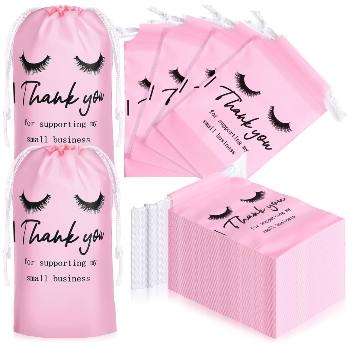 Pink Aftercare Lash Bags - 4x6"