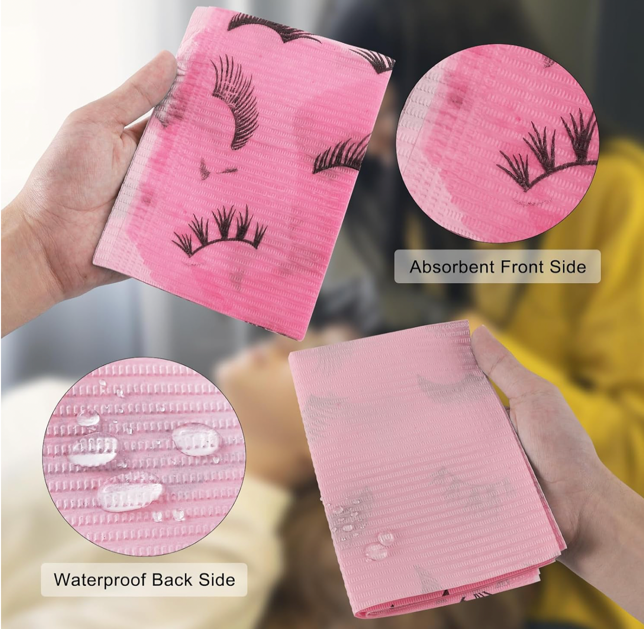 Pink Lash Print Dental Bibs 13x18”