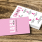 Double Sided Size 3.5 x 2 inches Pink Aftercare cards