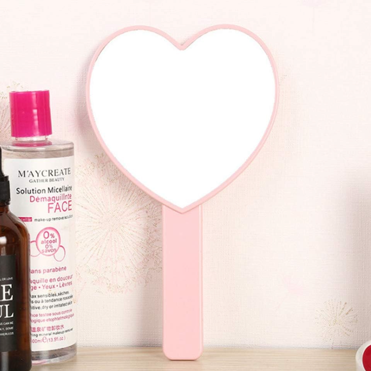 Pink Heart Hand Mirror