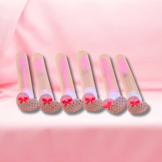 Regular Eyelash Wands with Cover - Hearts with bows