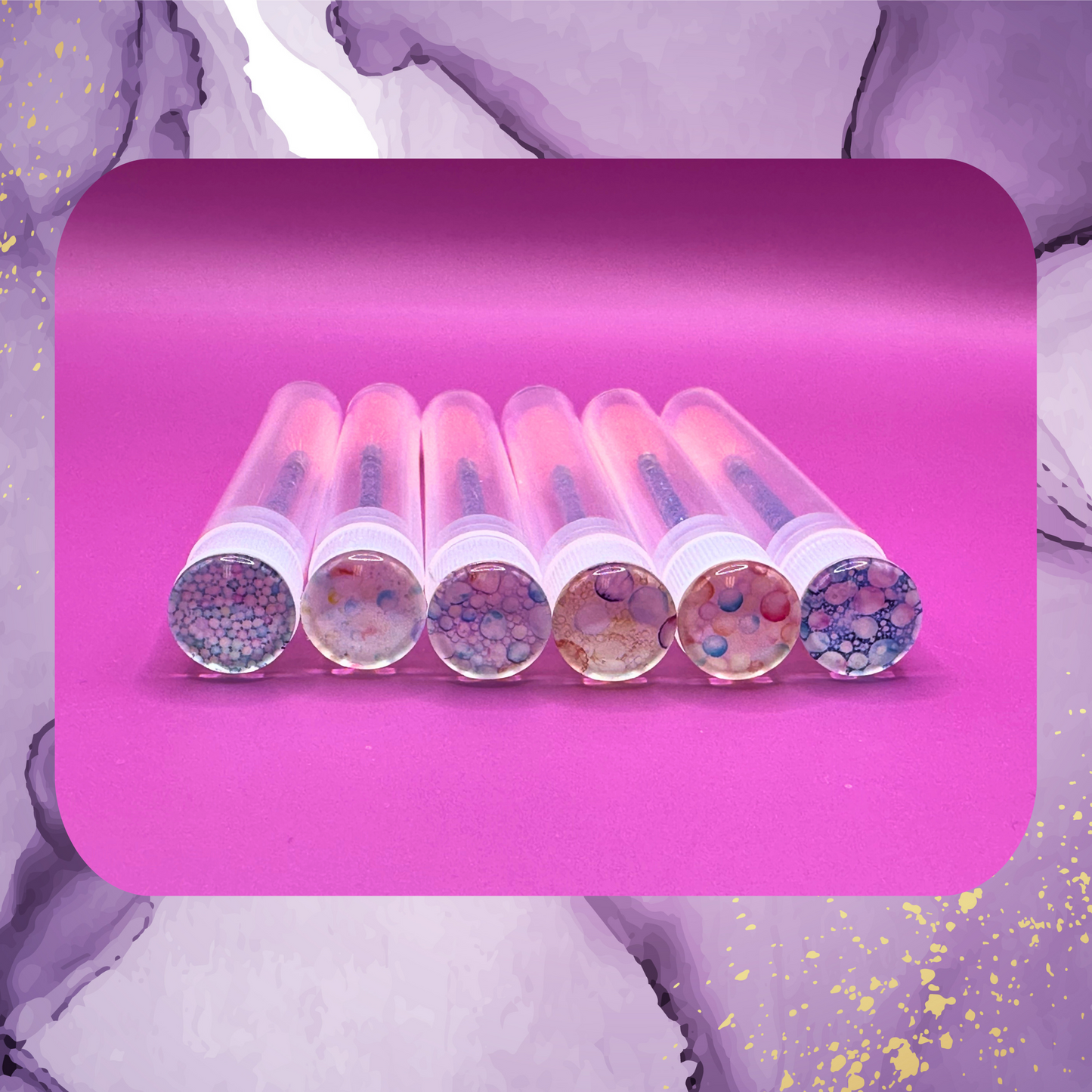 Glitter Eyelash Wands with Cover -Pastel Bubbles