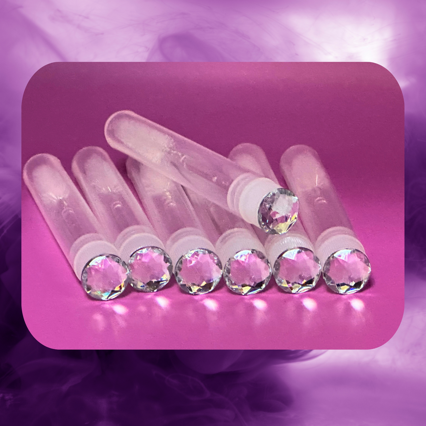 Glitter Eyelash Wands with Cover - Clear Crystals