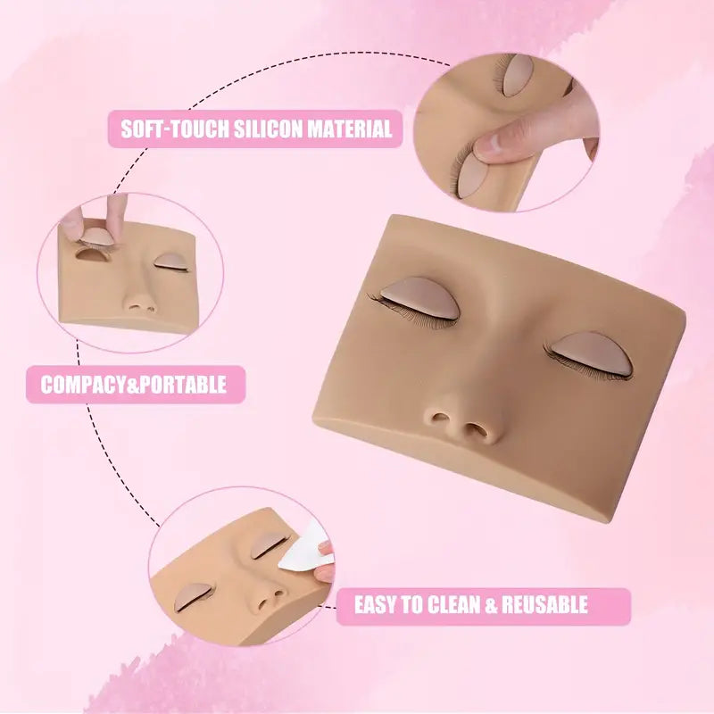 Flat Practice Mannequin Face with Removable Lids