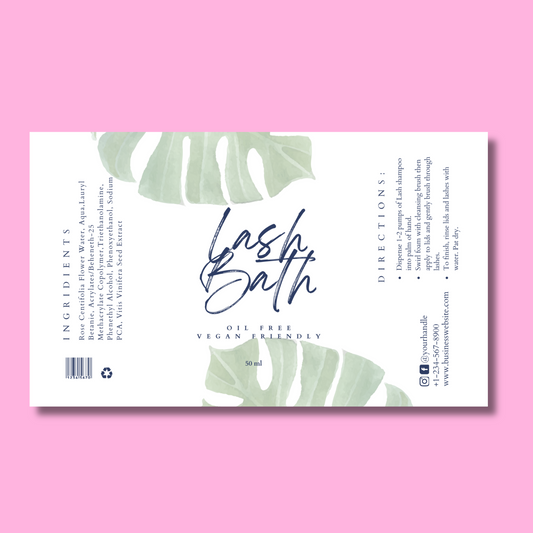 TROPICAL GREENS CUSTOM SHAMPOO LABELS | WATERPROOF | MINIMUM ORDER IS 6 labels | PROOF SENT BEFORE PRINTING