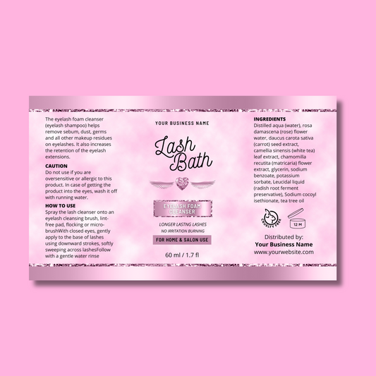 PINK CUSTOM SHAMPOO LABELS | WATERPROOF | MINIMUM ORDER IS 6 labels | PROOF SENT BEFORE PRINTING