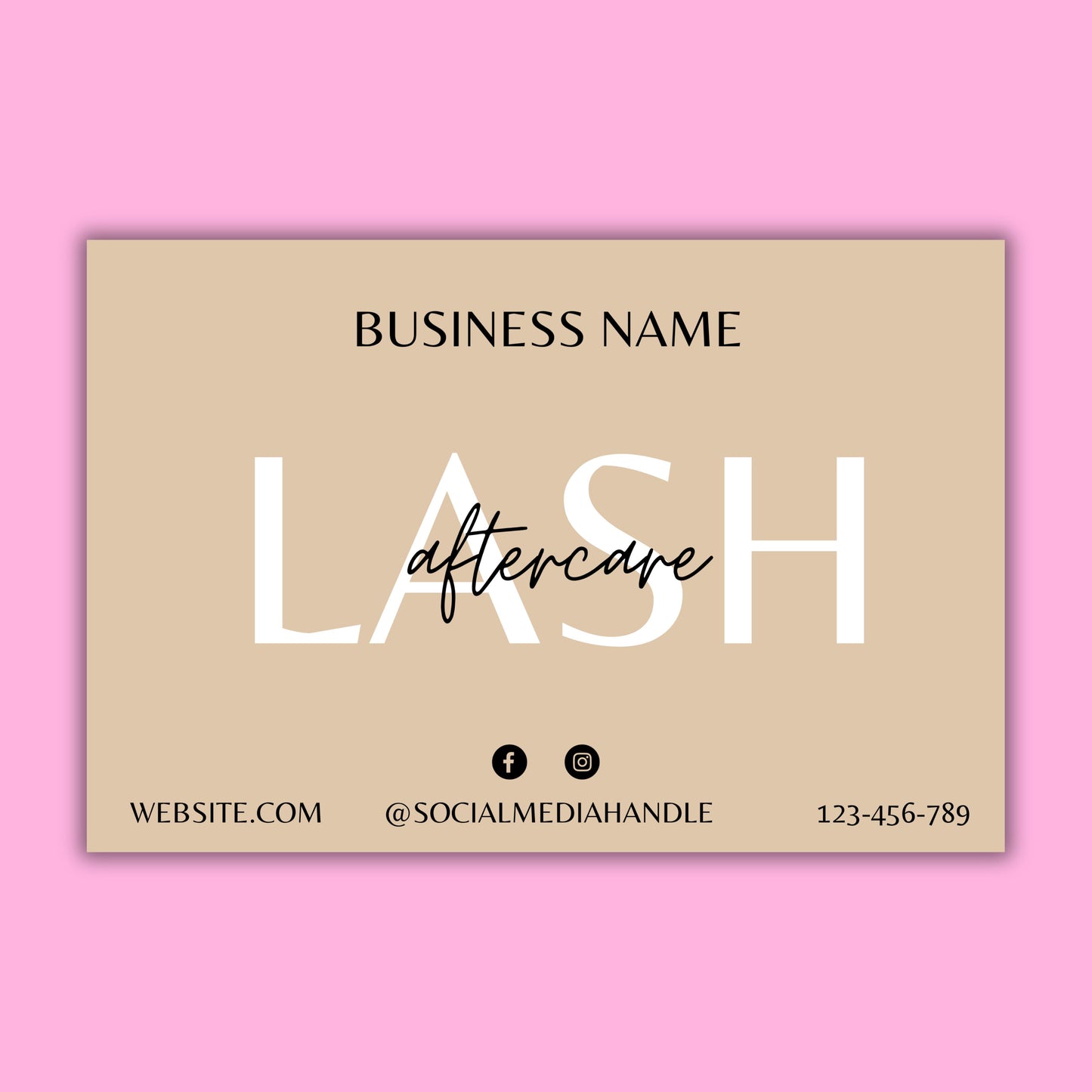 Custom Lash Aftercare Cards