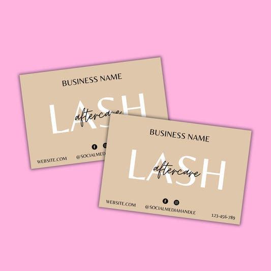 Custom Lash Aftercare Cards