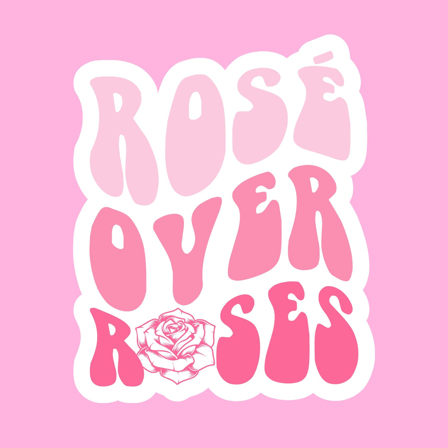 V-day STICKERS - rose over roses  - Glossy Vinyl Sticker Water Bottle Sticker Laptop Sticker