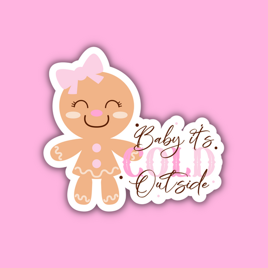 CHRISTMAS STICKERS - baby it's cold outside -  Glossy Vinyl Sticker Water Bottle Sticker Laptop Sticker Sticker