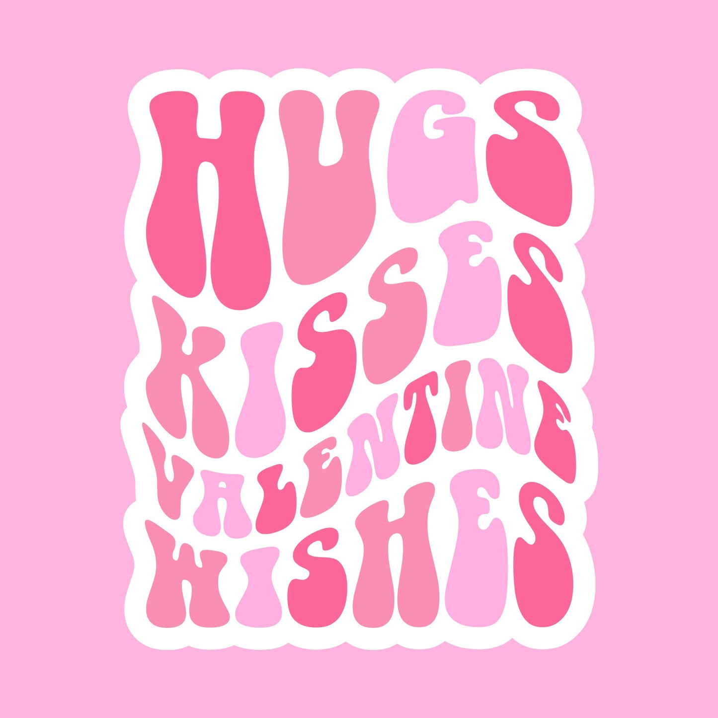 V-day STICKERS -  hugs kisses valentines wishes - Glossy Vinyl Sticker Water Bottle Sticker Laptop Sticker