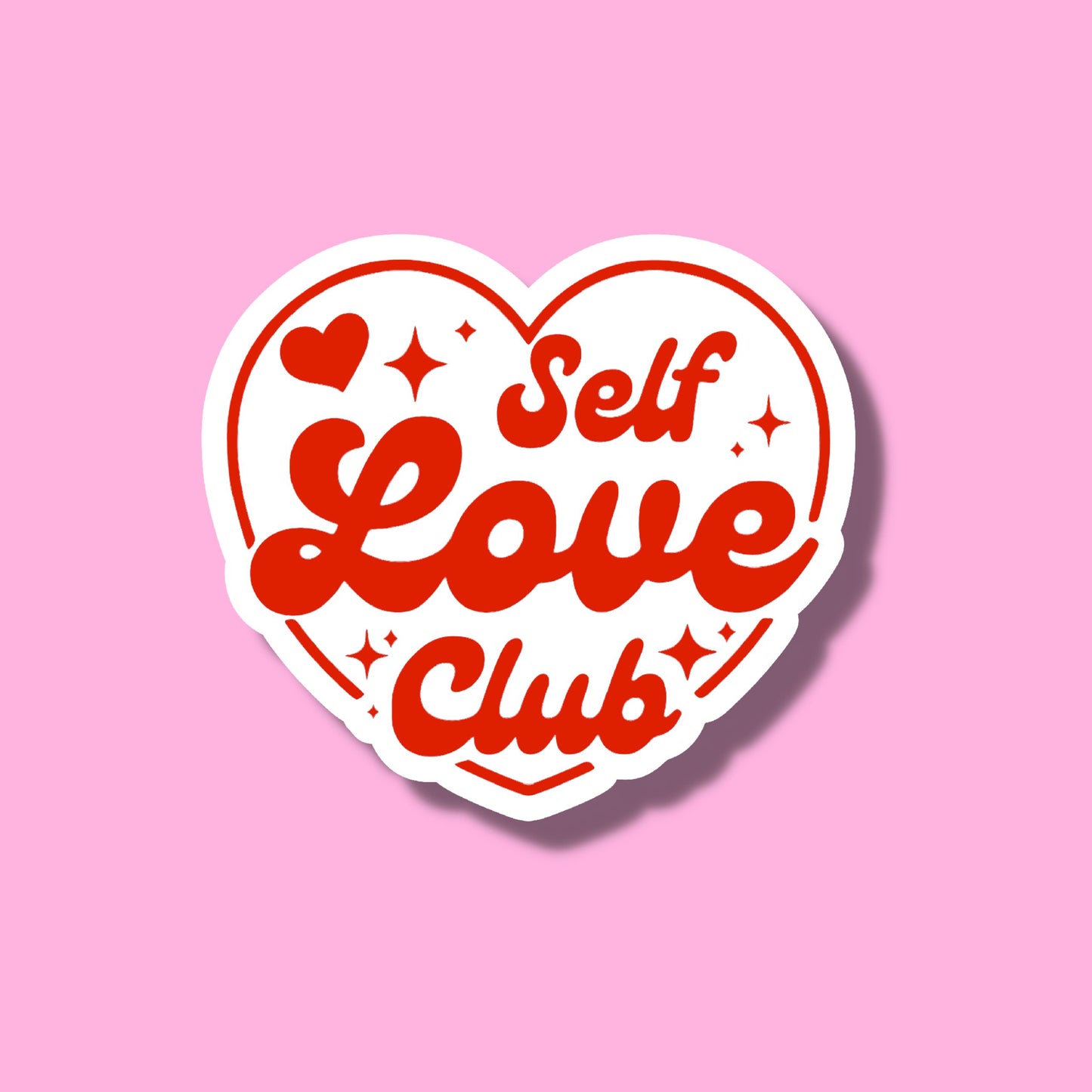 V-day STICKERS -  self love club- Glossy Vinyl Sticker Water Bottle Sticker Laptop Sticker