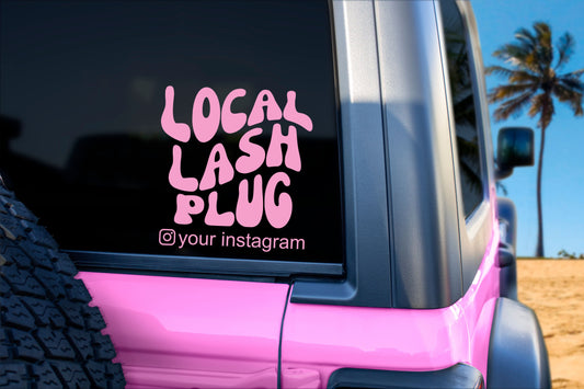 Vinyl decal/ sticker - Local lash plug ( add your instagram name in the order notes)