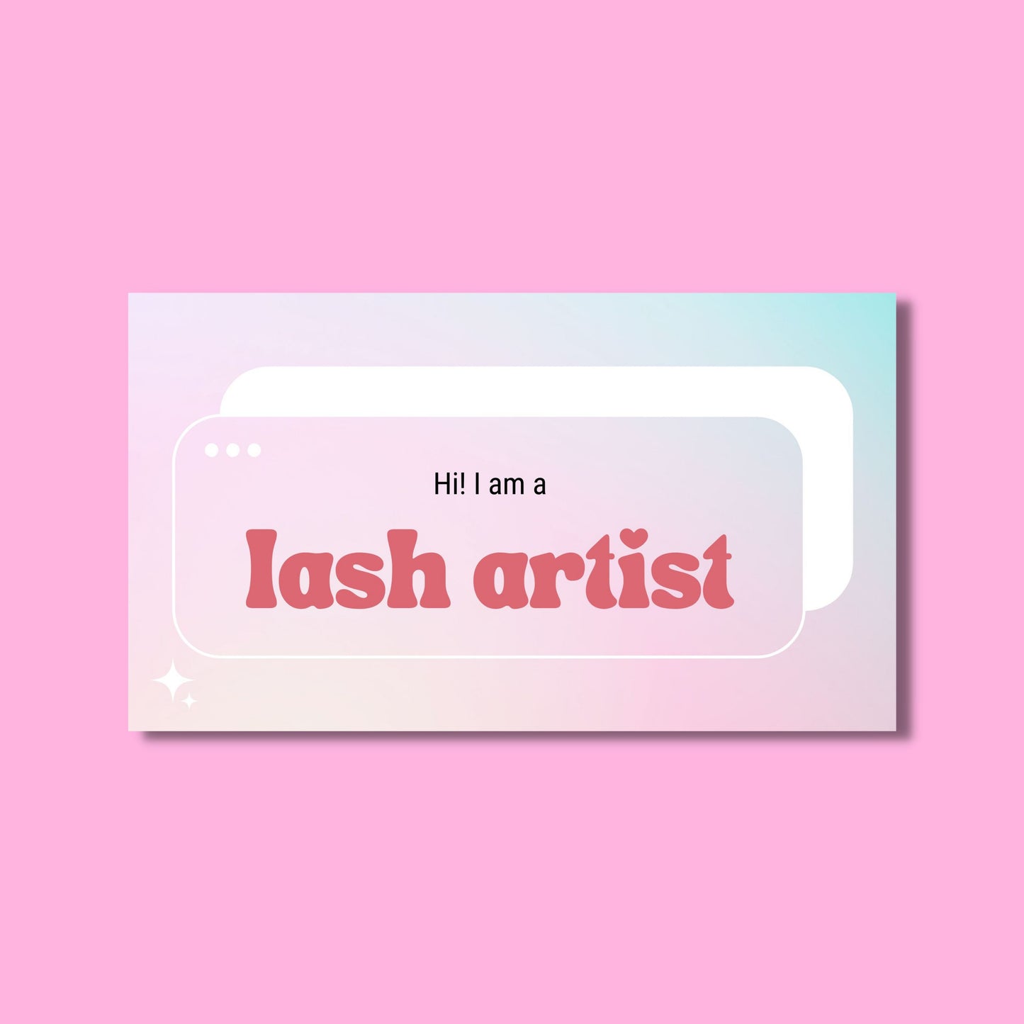 Hi! I'm a lash artist Glossy Vinyl Sticker Water Bottle Sticker Laptop Sticker