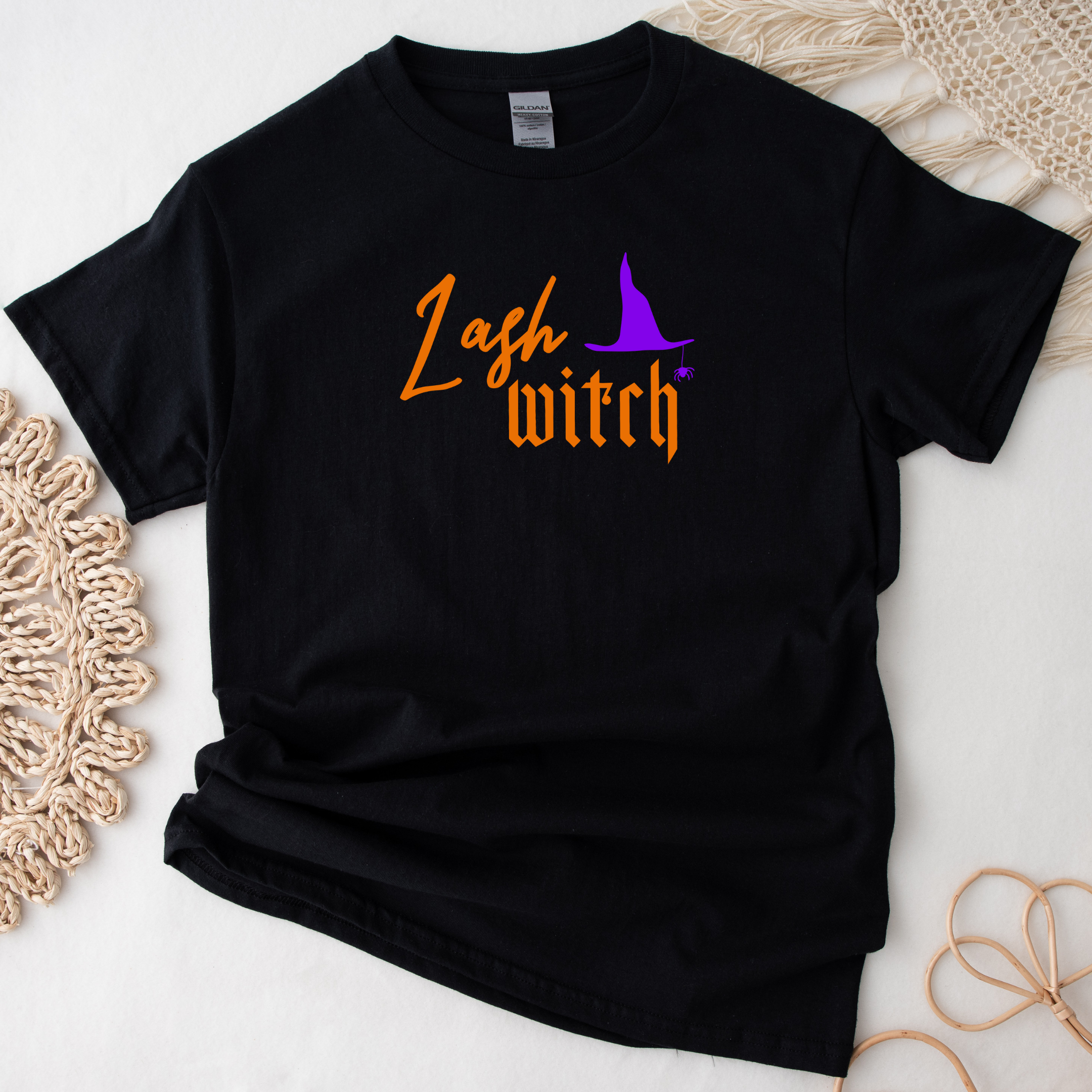 SWEATSHIRT or T-SHIRT- lash witch (  black , vinyl print )
