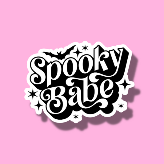 Sticker- Spooky Babe | Ghost Sticker | Pumpkin Spice Sticker | Ghost Art | Spooky Sticker | Pumpkin Spice