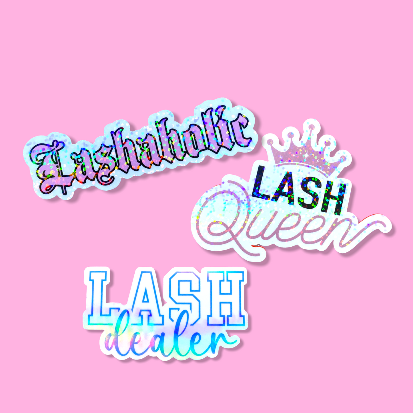 Stickers | Lash Dealer - Lash Queen - Lashaholic | waterproof | Holographic | Vinyl Lash Extension Sticker