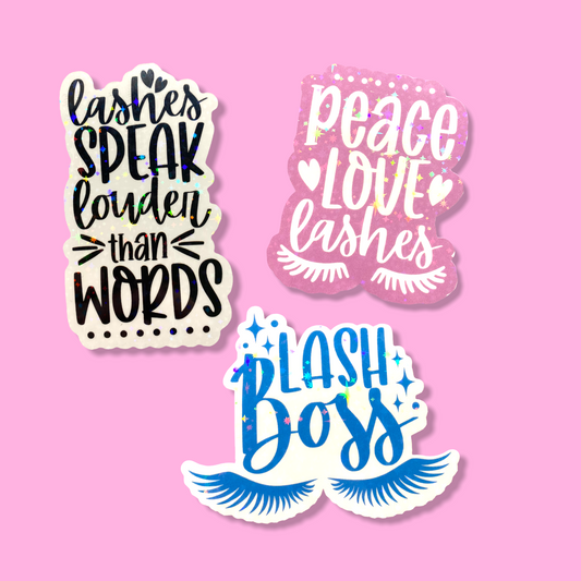 Stickers | Lash boss - Peace, love, lashes - Lashes speak louder than words | waterproof | Holographic | Vinyl Lash Extension Sticker