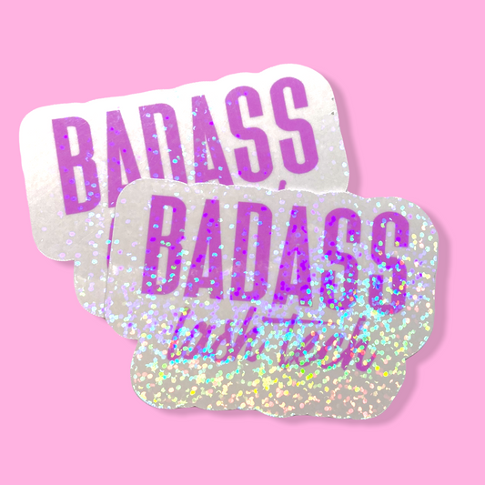 STICKER - BADASS LASH TECH| 3“x 2" | WATERPROOF | HOLOGRAPHIC | PRICE FOR 1 STICKER