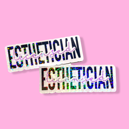 STICKER - ESTHETICIAN| 3“x 1" | WATERPROOF | HOLOGRAPHIC | PRICE FOR 1 STICKER