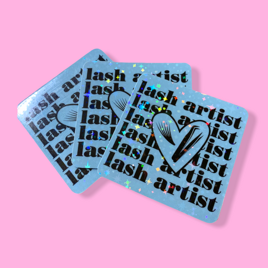 STICKER - LASH ARTIST | 2.25 x 2.25 “ | WATERPROOF | HOLOGRAPHIC | PRICE FOR 1 STICKER