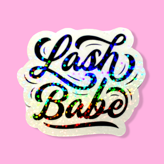 STICKER - LASH BABE| 2.5“x 2" | WATERPROOF | HOLOGRAPHIC | PRICE FOR 1 STICKER