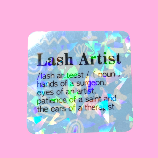 STICKER - LASH ARTIST | 2“x 2" | WATERPROOF | HOLOGRAPHIC | PRICE FOR 1 STICKER