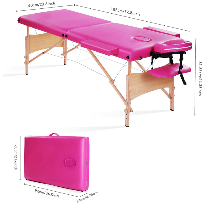 Adjustable Massage Table - PINK | Does not ship to Puerto Rico due to the weight