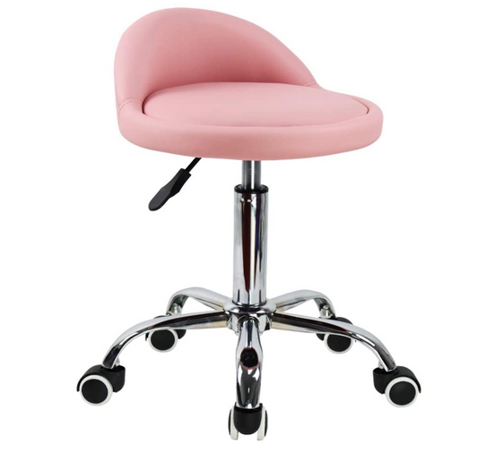 Clearance-Pink Adjustable Salon Stool Chair