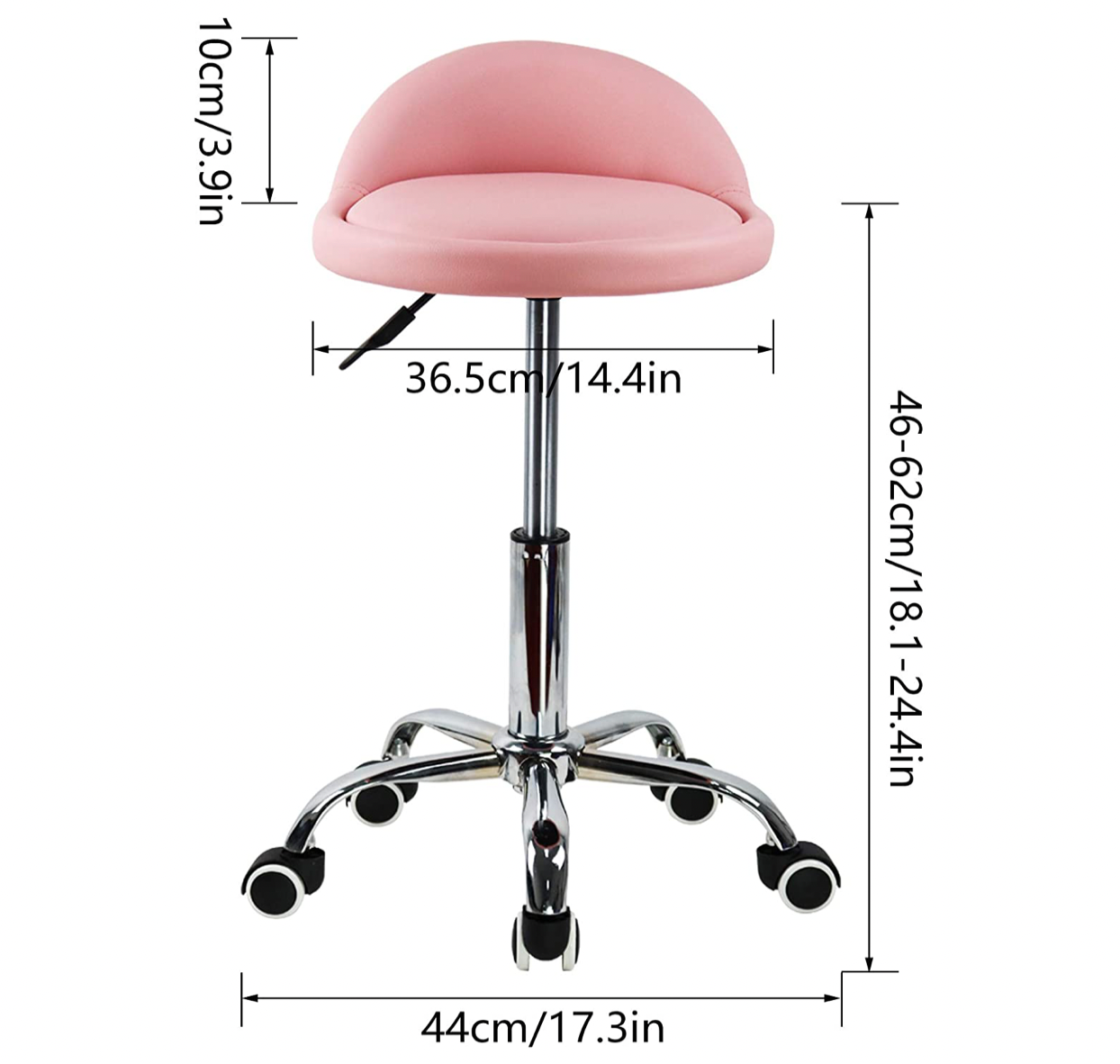 Pink Adjustable Salon Stool Chair Lash Shark