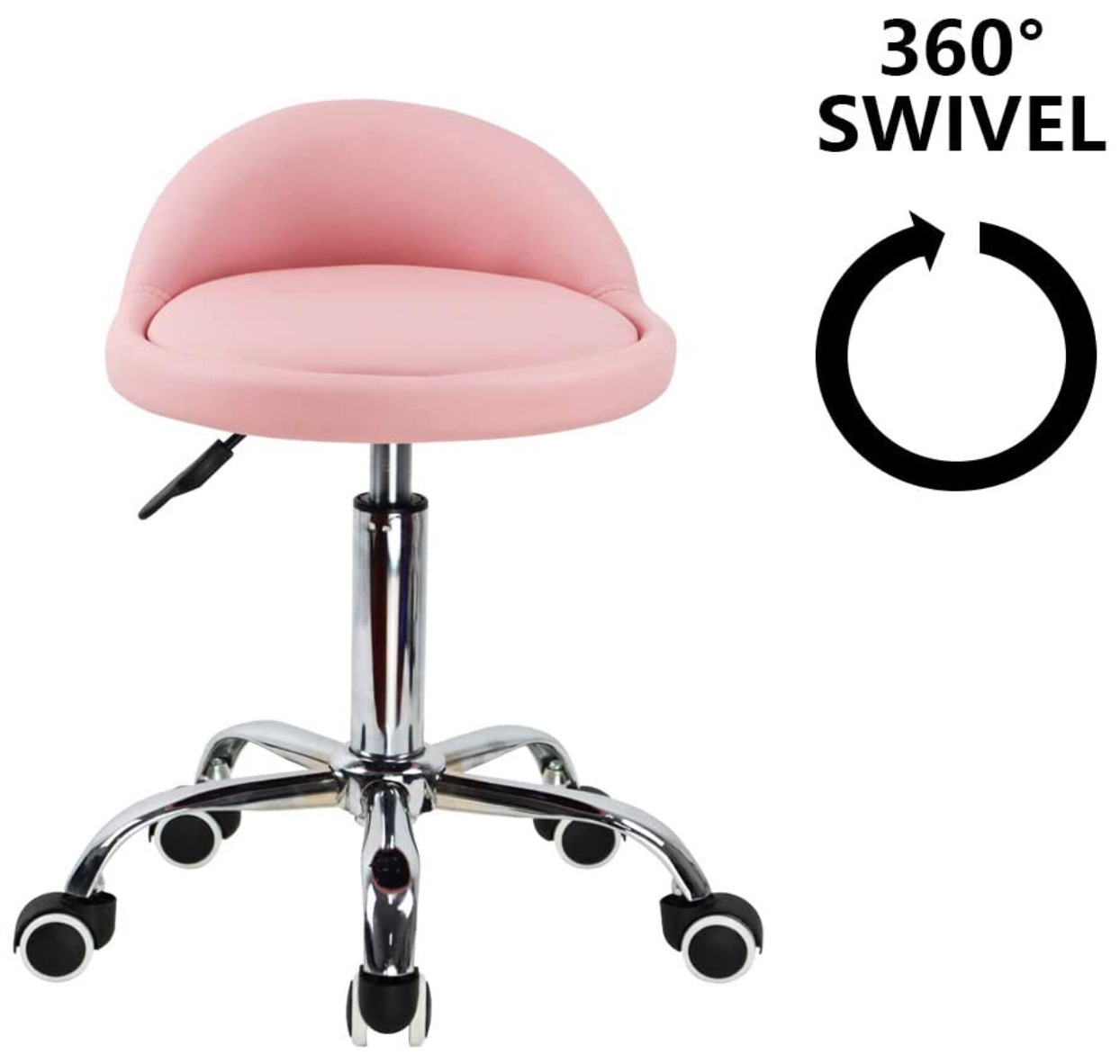 Pink Adjustable Salon Stool Chair