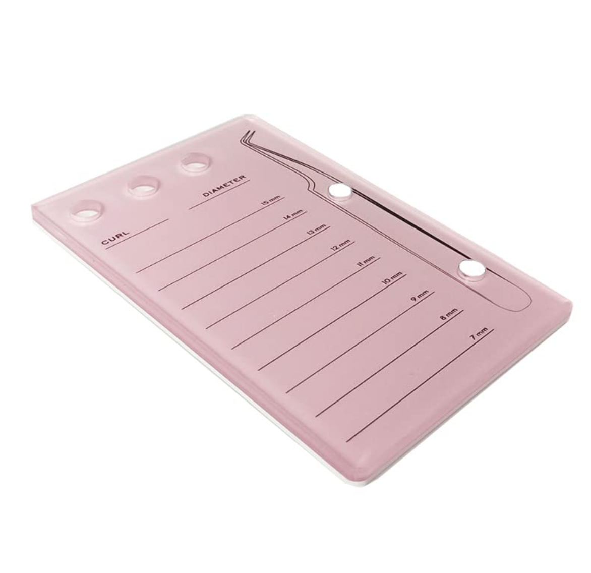 Acrylic Lash Tile, 7-15mm Scale, Glue Cups Holder - Pink