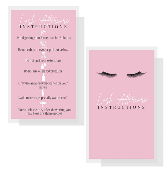 Double Sided Size 3.5 x 2 inches Pink Aftercare cards