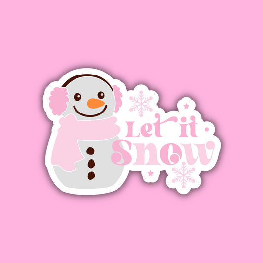 CHRISTMAS STICKERS - let it snow -  Glossy Vinyl Sticker Water Bottle Sticker Laptop Sticker Sticker
