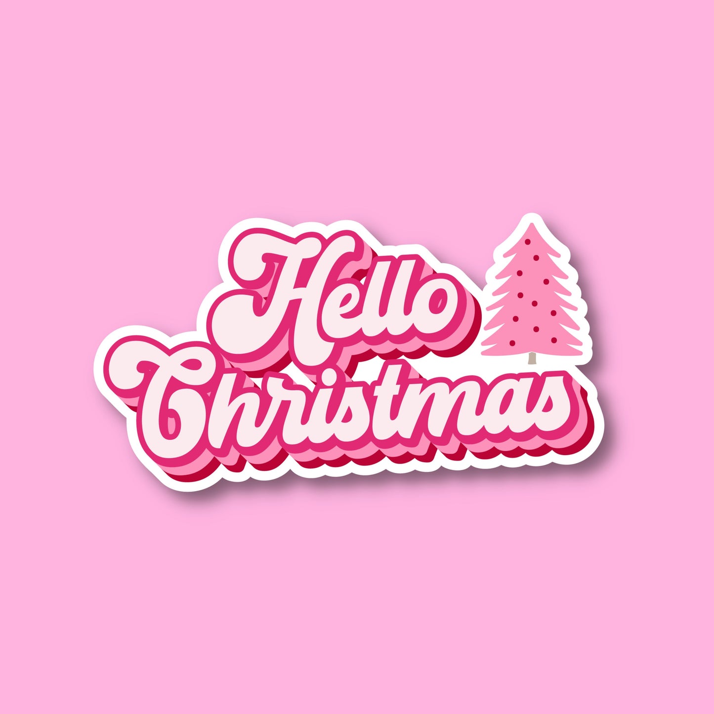 CHRISTMAS STICKERS - Hello Christmas -  Glossy Vinyl Sticker Water Bottle Sticker Laptop Sticker Sticker